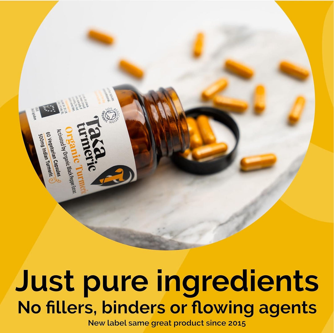 Taka Turmeric Organic Turmeric with Black Pepper 120 Capsules Immune System Taka Organic Turmeric with Black Pepper 120 Capsules