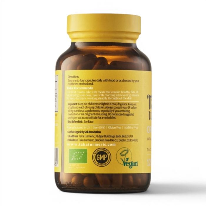 Taka Turmeric Organic Turmeric with Black Pepper 120 Capsules Immune System Taka Organic Turmeric with Black Pepper 120 Capsules