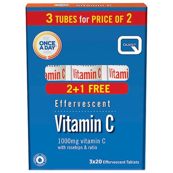 Vitamin C 1000mg Effervescent - Quest (20) Immune System