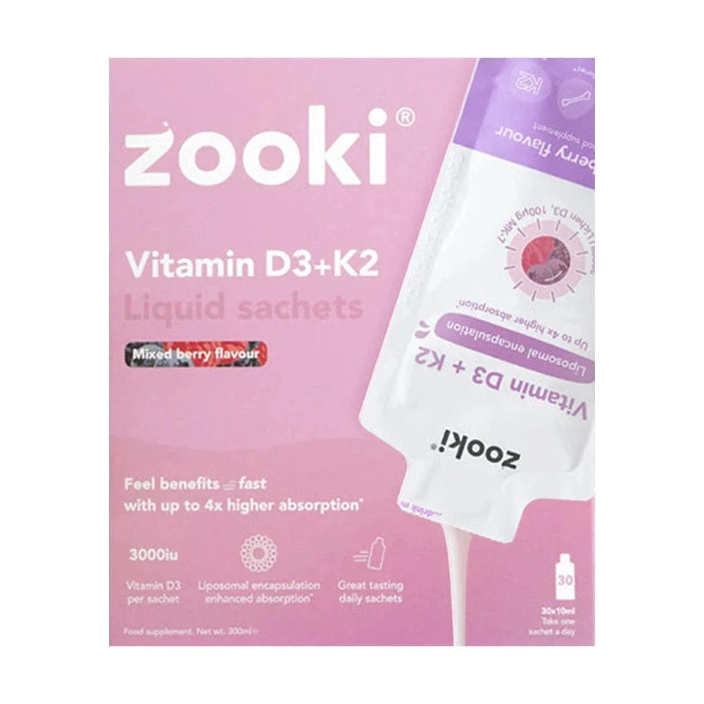 Zooki Vitamin D3 + K2 Liquid 30 Sachets Pastafina