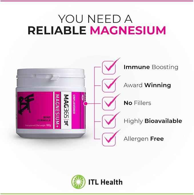 MAG365 Magnesium BF Bone Formula Natural 180G Joints and Bones MAG365 Magnesium BF Bone Formula Natural 180G