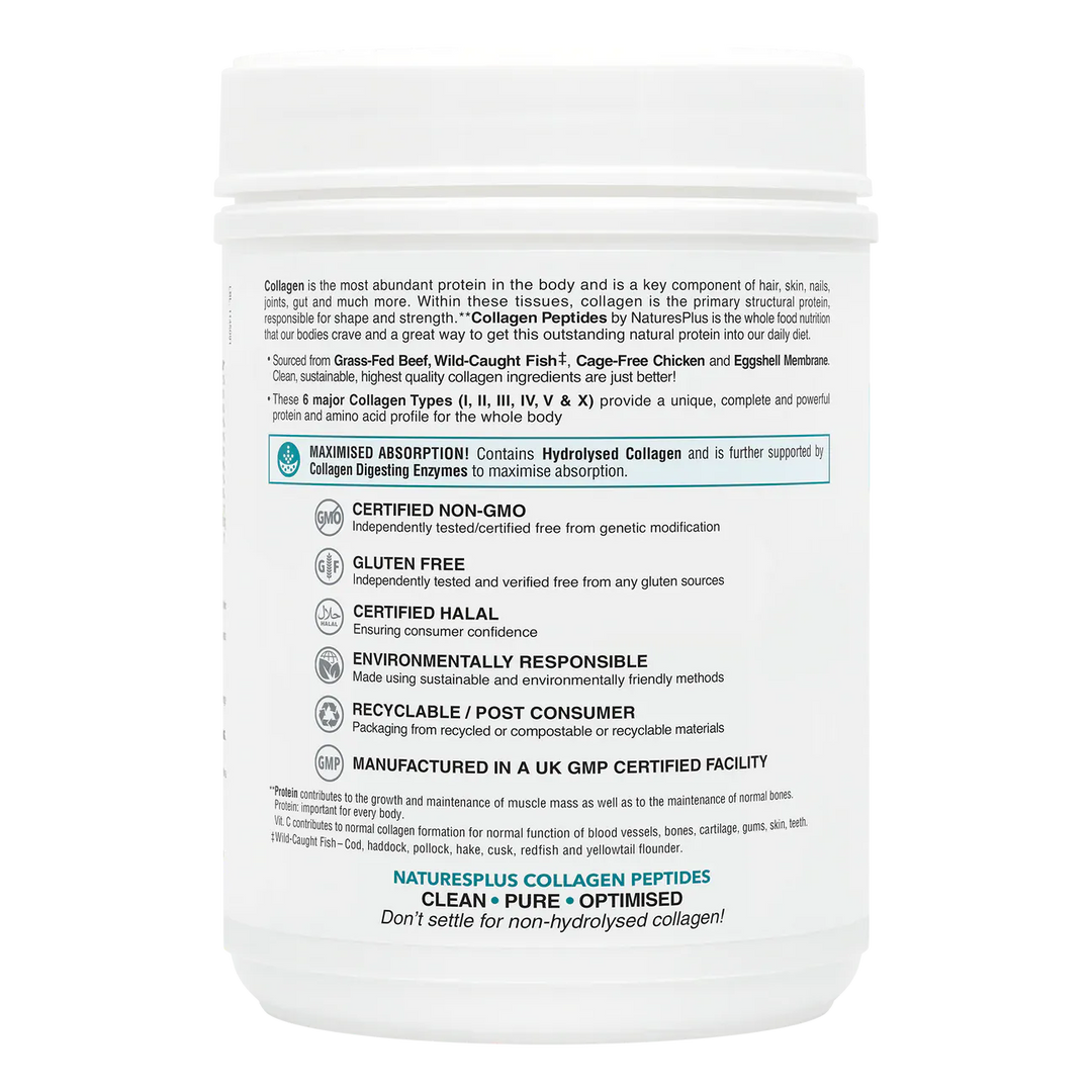 Natures Plus Collagen Peptides Powder 294g Joints and Bones Natures Plus Collagen Peptides Powder 280g | Multi Collagen Types Ireland