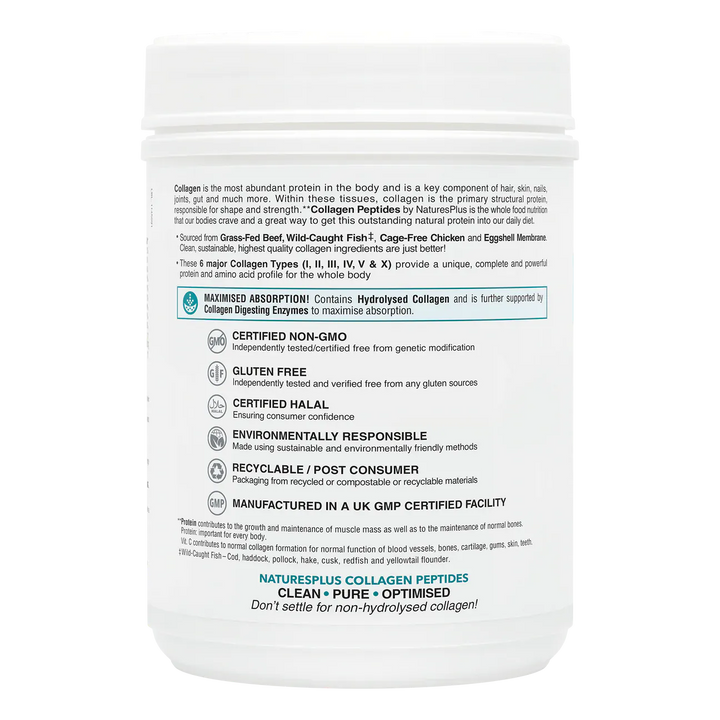 Natures Plus Collagen Peptides Powder 294g Joints and Bones Natures Plus Collagen Peptides Powder 280g | Multi Collagen Types Ireland