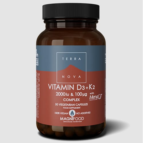 Terranova Vitamin D3 2000IU &amp; Vitamin K2 100µg (50) Joints and Bones
