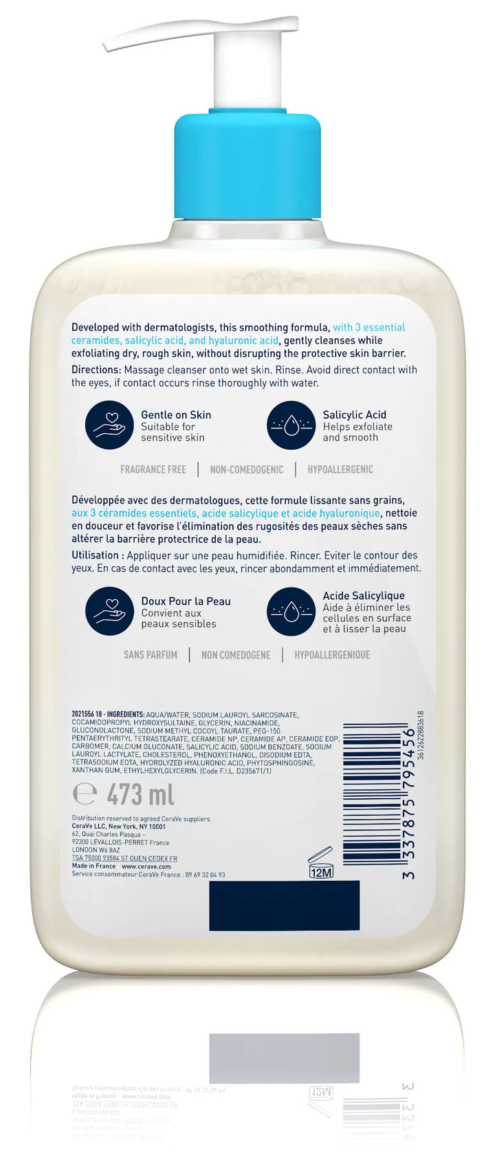 CeraVe SA Smoothing Cleanser 473ml Make Up Accessories CeraVe SA Smoothing Cleanser 473ml