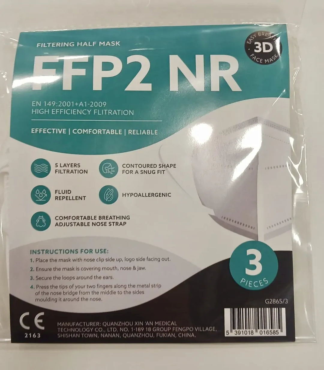FFP2 NR 3 PACK MASKS FFP2 NR 3 PACK