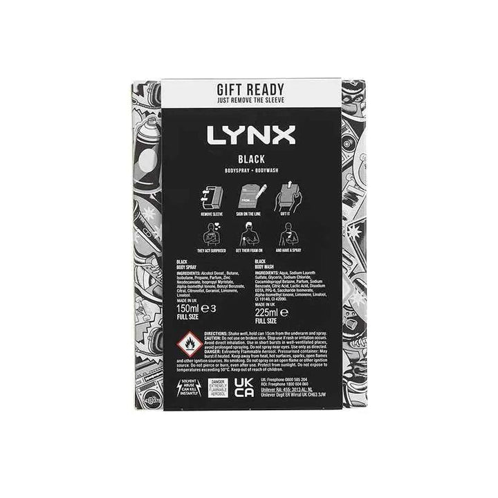 Lynx Black Duo SideKick Gift Set Mens Toiletries Lynx Black Duo SideKick Gift Set