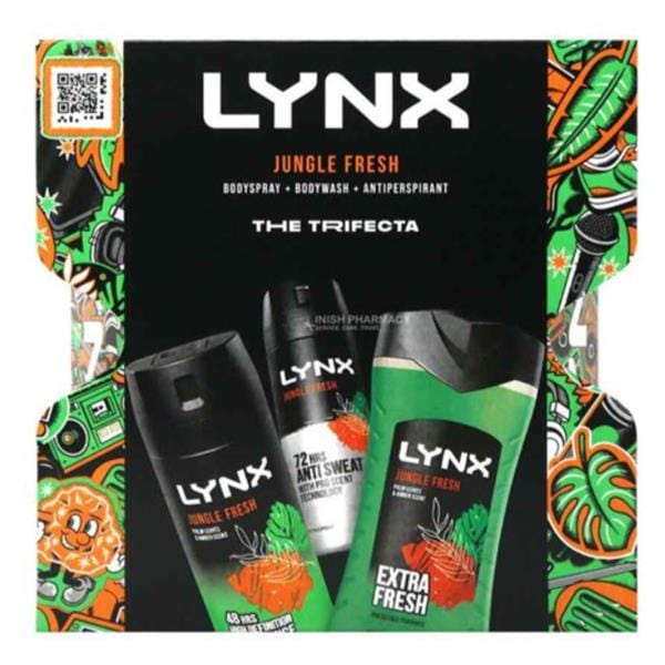 Lynx Jungle Fresh Trio Gift Set Mens Toiletries Lynx Jungle Fresh Trio Gift Set