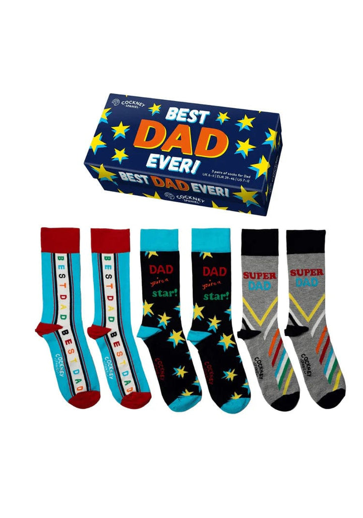 Sock Academy Best Dad Ever Set 3 Socks Mens Toiletries Sock Academy Best Dad Ever Set 3 Socks