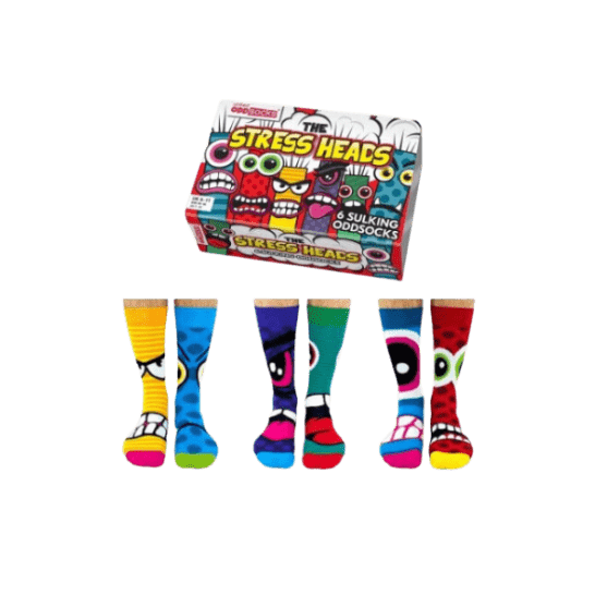 The Stress Heads Giftbox Of 6 Odd Socks Mens Toiletries The Stress Heads Giftbox Of 6 Odd Socks