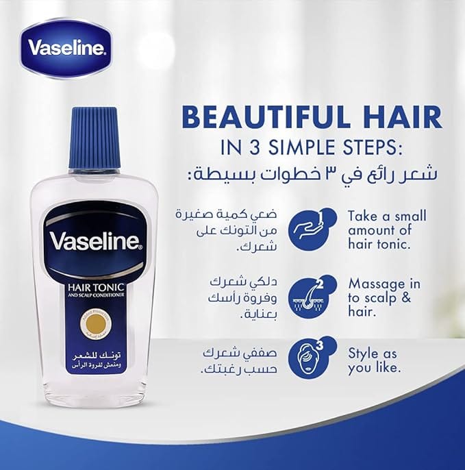 Vaseline Hair Tonic &amp; Scalp Conditioner 100ml Mens Toiletries Vaseline Hair Tonic &amp; Scalp Conditioner 100ml | Lir Pharmacy