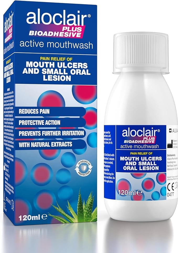 Aloclair Plus Bioadhesive Mouth Ulcer Treatment Mouthwash 120ml Mouth Care