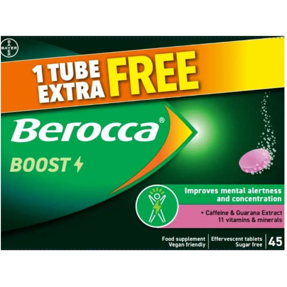 Berocca Boost 30’s + 15 Free (45 Tablets) Multi Vitamins Berocca Boost 45 Tablets | Energy & Mental Performance Support Ireland