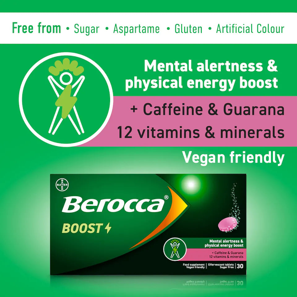 Berocca Boost 30’s + 15 Free (45 Tablets) Multi Vitamins Berocca Boost 45 Tablets | Energy &amp; Mental Performance Support Ireland