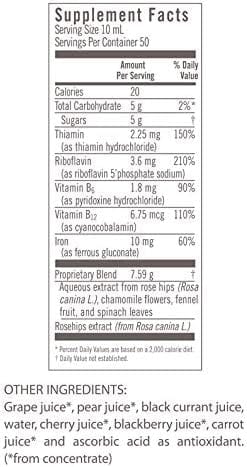 Floradix Liquid Iron and Vitamin Formula 500ml Multi Vitamins