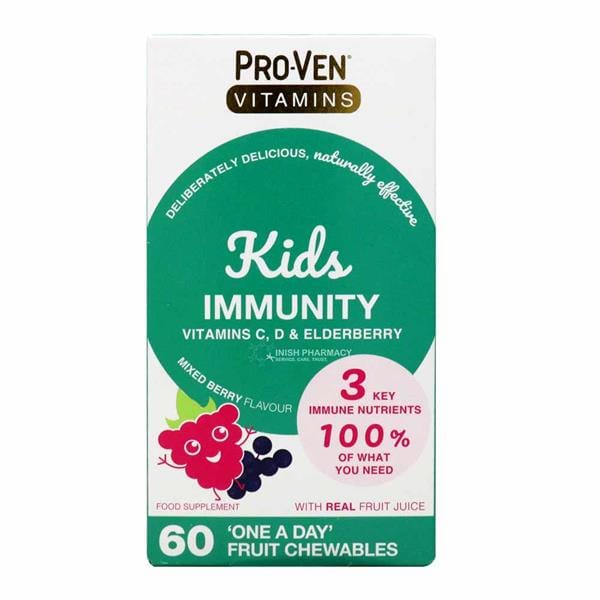 Pro-Ven Vitamins Kids Immunity Mixed Berry Flavour 60 Chewables Multi Vitamins Pro-Ven Vitamins Kids Immunity Mixed Berry Flavour 60 Chewables