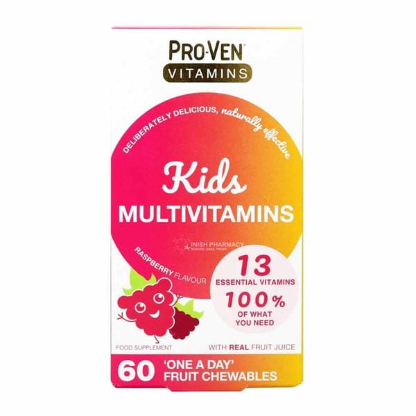 Pro-Ven Vitamins Kids Multivitamin Raspberry Flavour 60 Chewables Multi Vitamins Pro-Ven Vitamins Kids Multivitamin Raspberry Flavour 60 Chewables