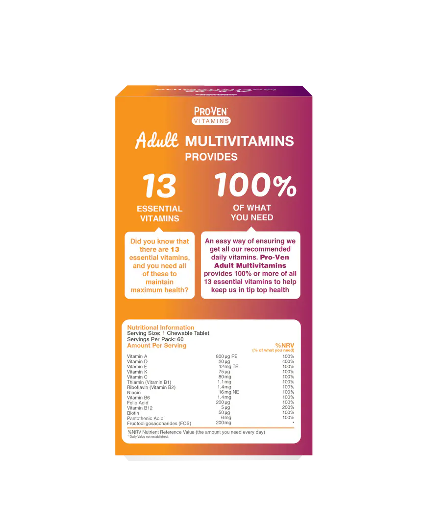 ProVen Adult Multivitamin 60 Chewables Multi Vitamins ProVen Adult Multivitamin 60 Chewables