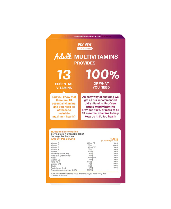 ProVen Adult Multivitamin 60 Chewables Multi Vitamins ProVen Adult Multivitamin 60 Chewables