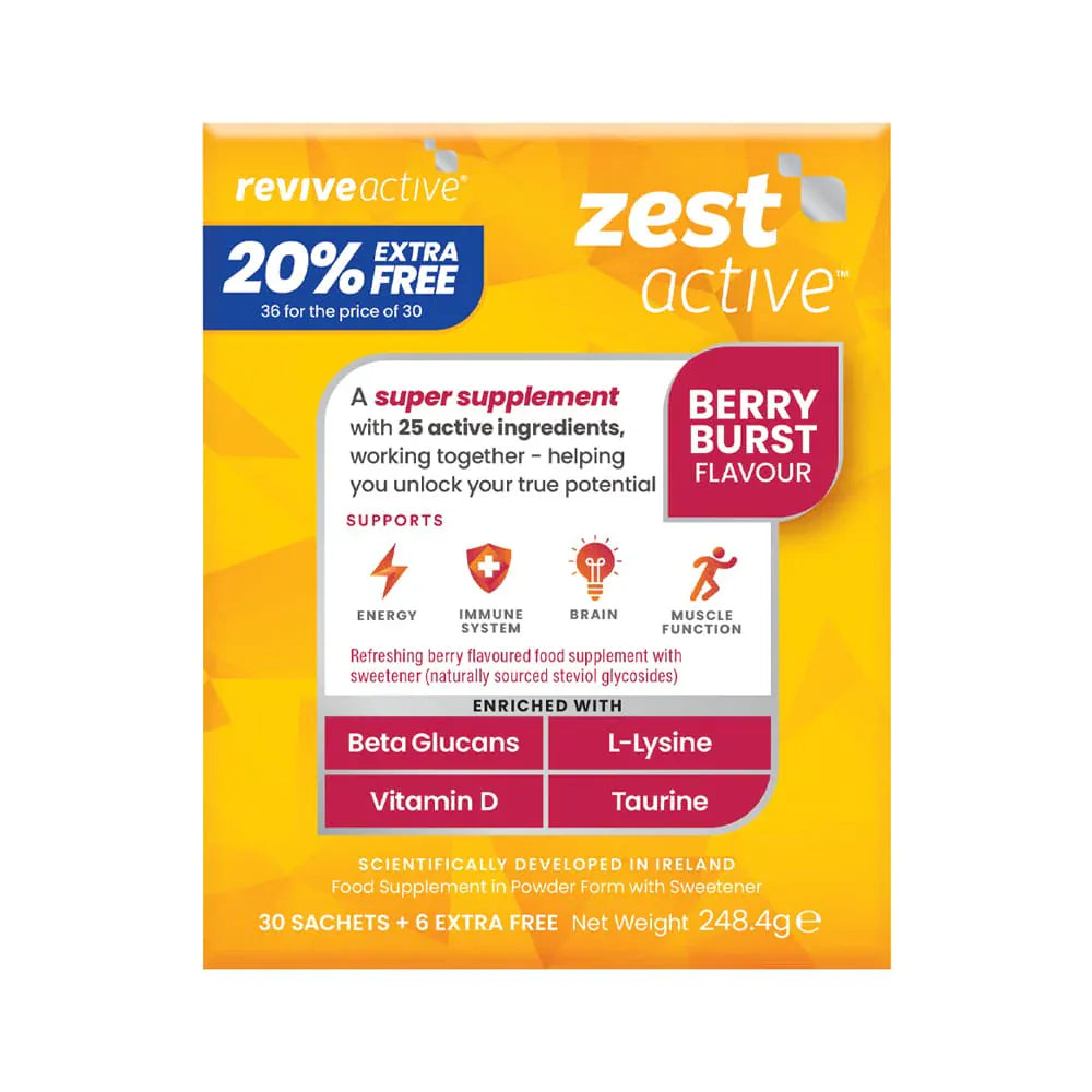 Revive Active Zest Active Berry Burst 36 Sachets (20% Extra Free) Multi Vitamins Revive Active Zest Active Berry Burst 36 Sachets | Energy Support
