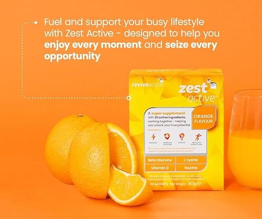Revive Active Zest Active Orange 30 Sachets Ireland Multi Vitamins Revive Active Zest Active 30 Sachets Ireland | Energy Support Supplement