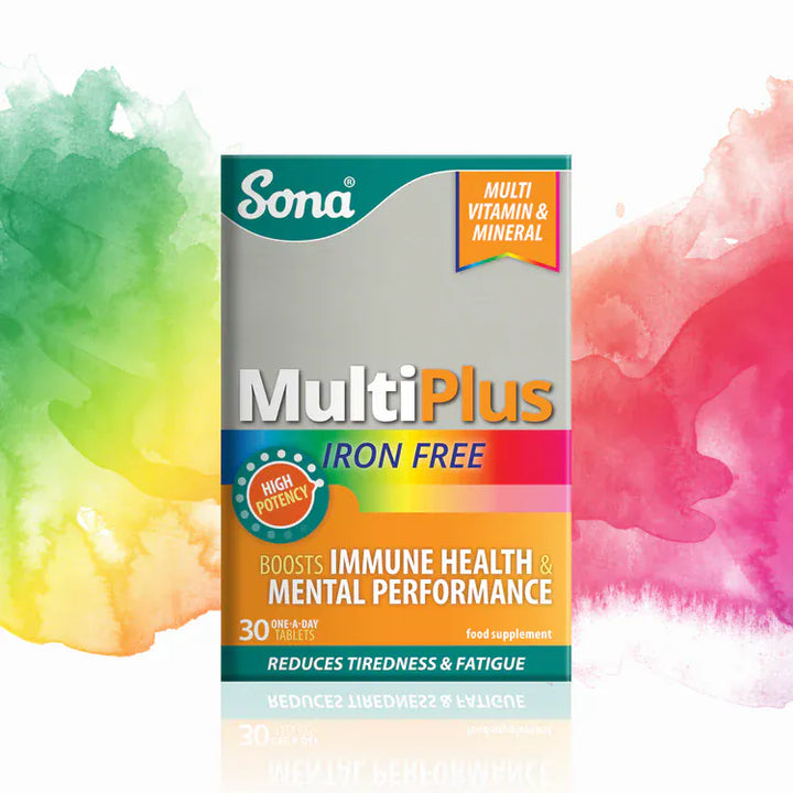 Sona MultiPlus Iron Free Tablets 30 Multi Vitamins Sona MultiPlus Iron Free 30 Tablets | Daily Multivitamin Ireland