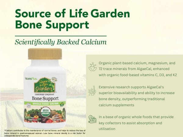 Source of Life Garden Bone Support VCaps 120 Capsules Multi Vitamins Source of Life Garden Bone Support 120 Capsules | Plant-Based Calcium Ireland