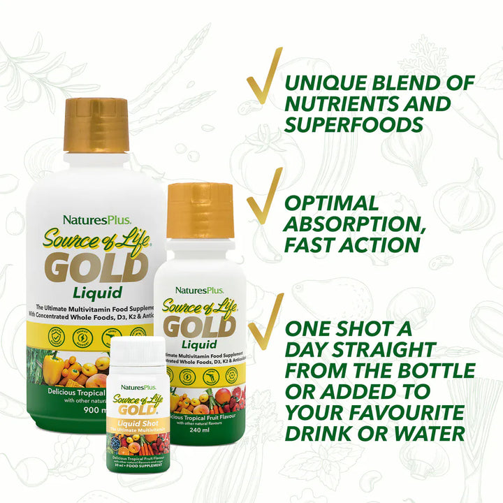 Source of Life Gold Multivitamin Liquid 240ml Multi Vitamins Source of Life Gold Liquid Multivitamin 240ml | High Strength Daily Multi Ireland