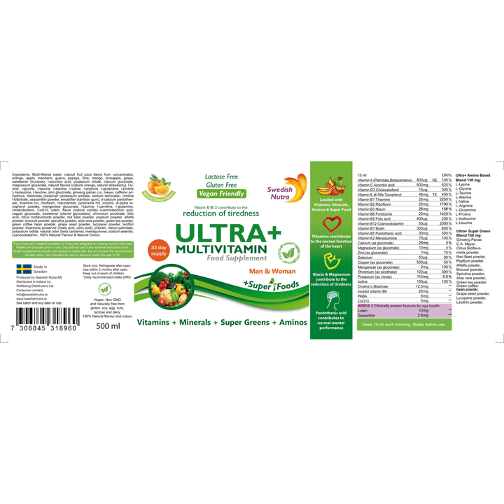 Swedish Nutra Ultra Plus Multi-Vitamin 500ml Multi Vitamins