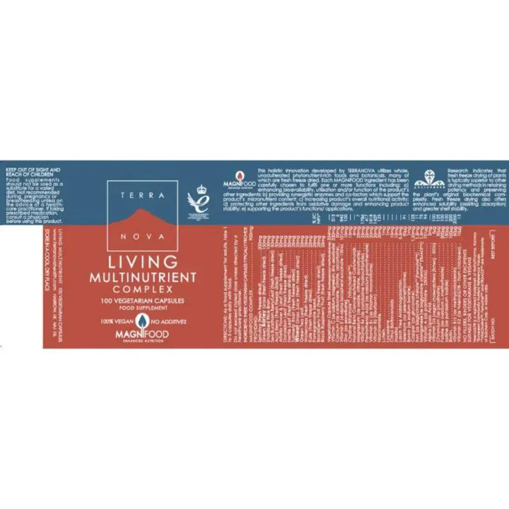 Terranova Living Multi-Nutrient Complex 100 Capsules Multi Vitamins Terranova Living Multi-Nutrient Complex Capsules (100) | Full Spectrum Support Ireland