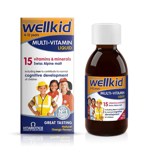 Vitabiotics Wellkid MultiVitamin Liquid 150ml Multi Vitamins Wellkid MultiVitamin Liquid 150ml | Kids Liquid Vitamins Ireland