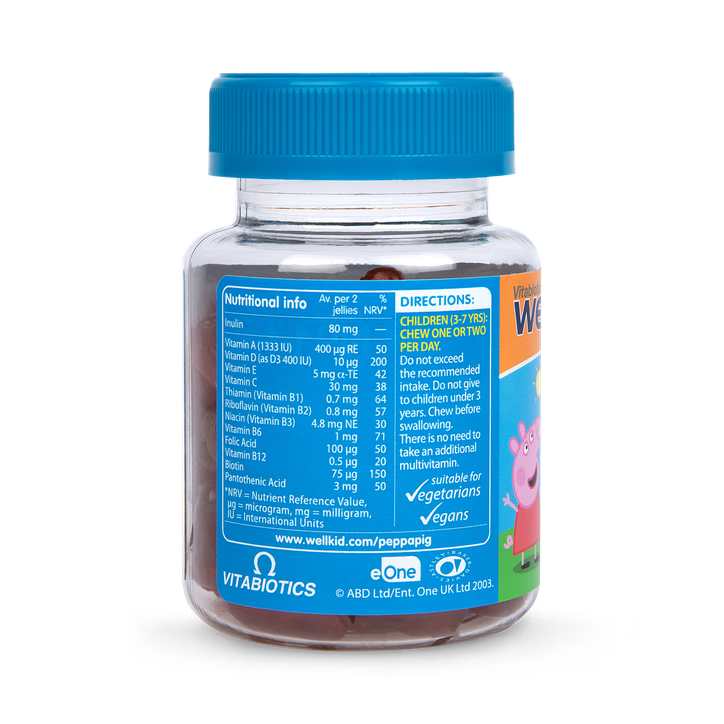 Vitabiotics Wellkid Peppa Pig MultiVitamins 30 Gummies Multi Vitamins Wellkid Peppa Pig MultiVitamins 30 Gummies | Kids Vitamins Ireland