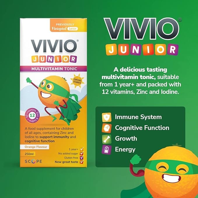 VIVIO Junior Liquid Multivitamin Tonic (250ml) Multi Vitamins Vivio Junior Liquid Multivitamin Tonic (250ml) | Vivioptal Junior