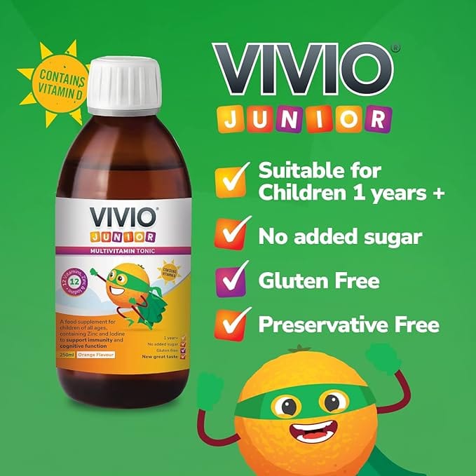 VIVIO Junior Liquid Multivitamin Tonic (250ml) Multi Vitamins Vivio Junior Liquid Multivitamin Tonic (250ml) | Vivioptal Junior