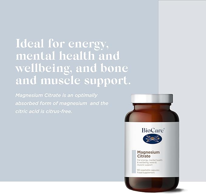 Magnesium Citrate Capsules | Biocare (90) Energy and Wellbeing