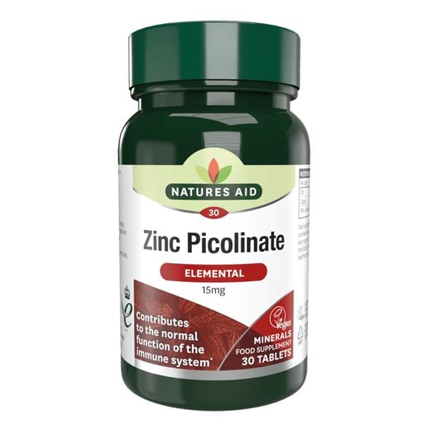 Natures Aid Zinc Picolinate 15mg Elemental 30