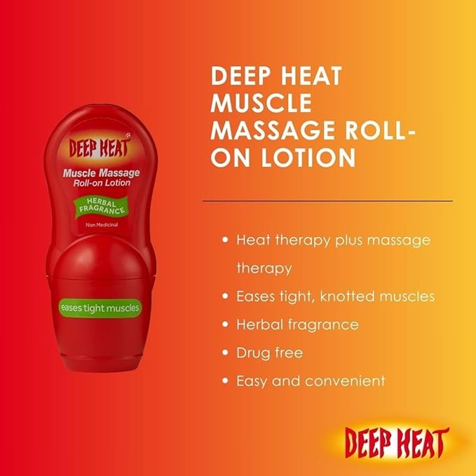 Deep Heat Muscle Massage Roll On (50ml) Pain Relief