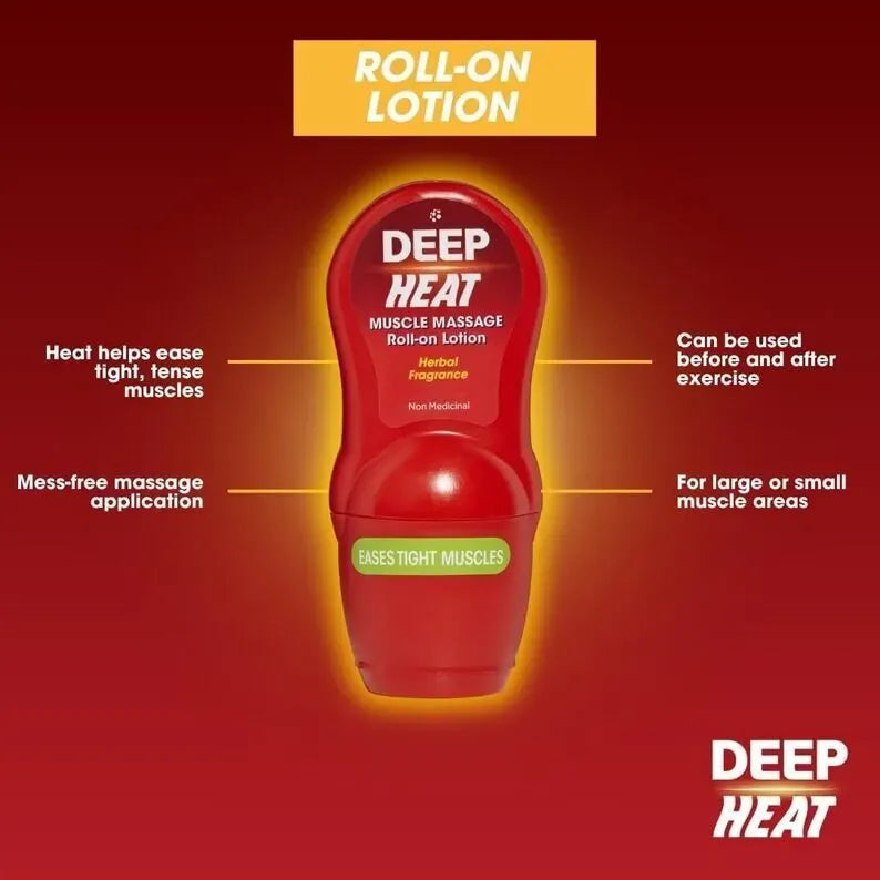 Deep Heat Muscle Massage Roll On 50ml Pain Relief Deep Heat Muscle Massage Roll On 50ml | Warming Muscle Relief Ireland