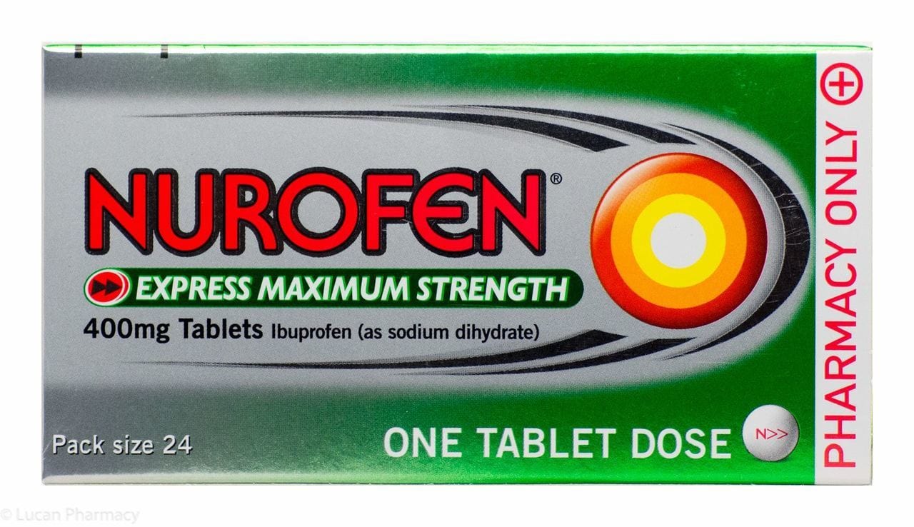Nerophen Nurofen Express Max Strength 400mg Ibuprofen Tablets (24) – Lir Pharmacy