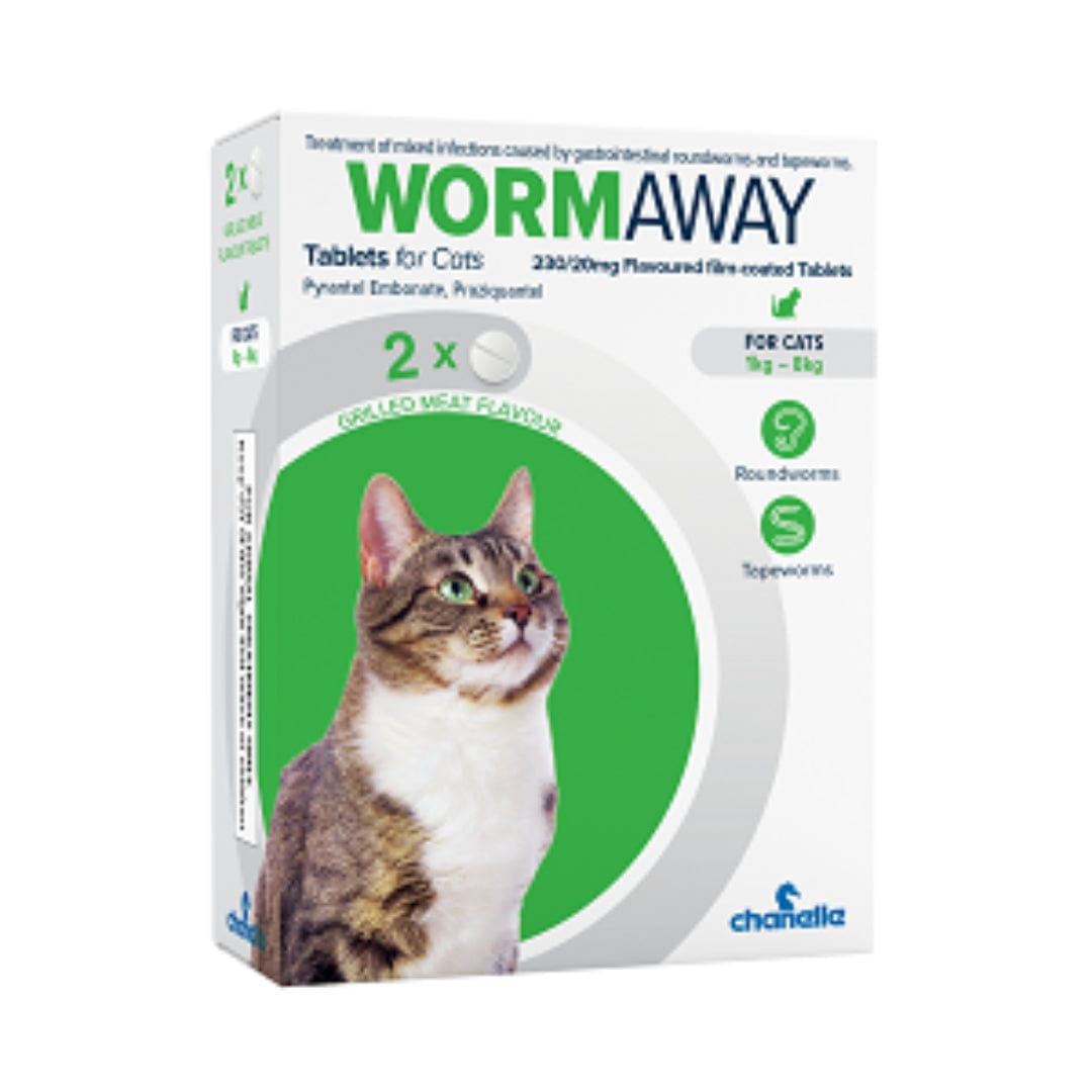 Wormaway 230/20 mg for Cats 1-2kg Tablets 2 Pet Animal Care Wormaway 230/20 mg for Cats 1-2kg Tablets 2