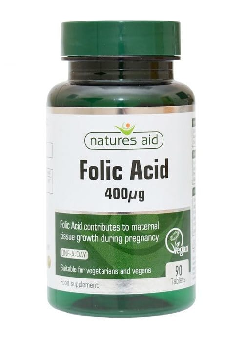 Folic Acid 400mcg Natures Aid (90) Pregnancy Supplements