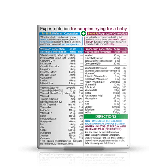 Vitabiotics Pregnacare Him & Her Conception (60) Pregnancy Supplements