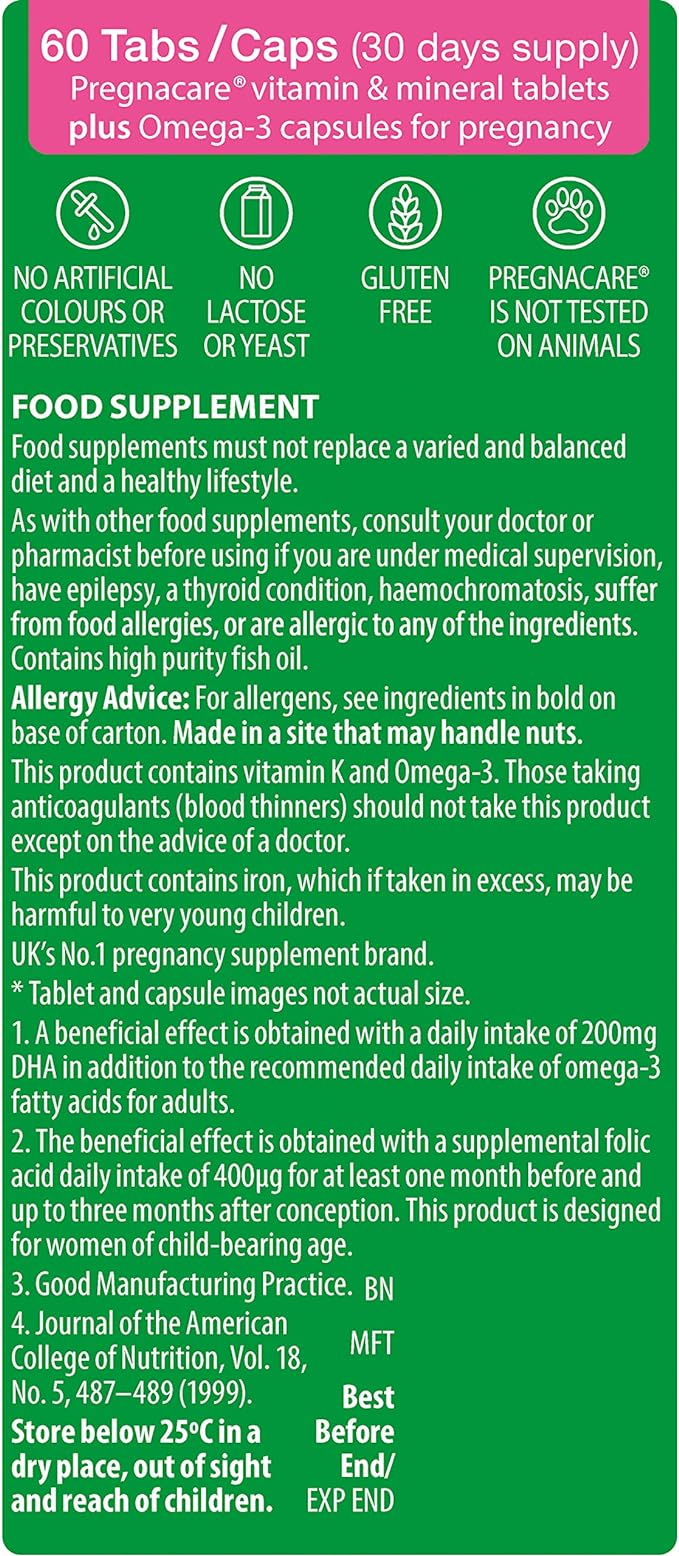 Vitabiotics Pregnacare Plus Omega 3 (56) Pregnancy Supplements