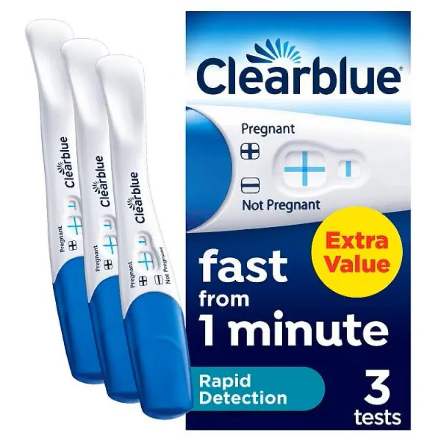 Clearblue Rapid Detection Pregnancy Test (3 Tests) Pregnancy Tests Clearblue Rapid Detection Pregnancy Test 3 Tests | Lir Pharmacy