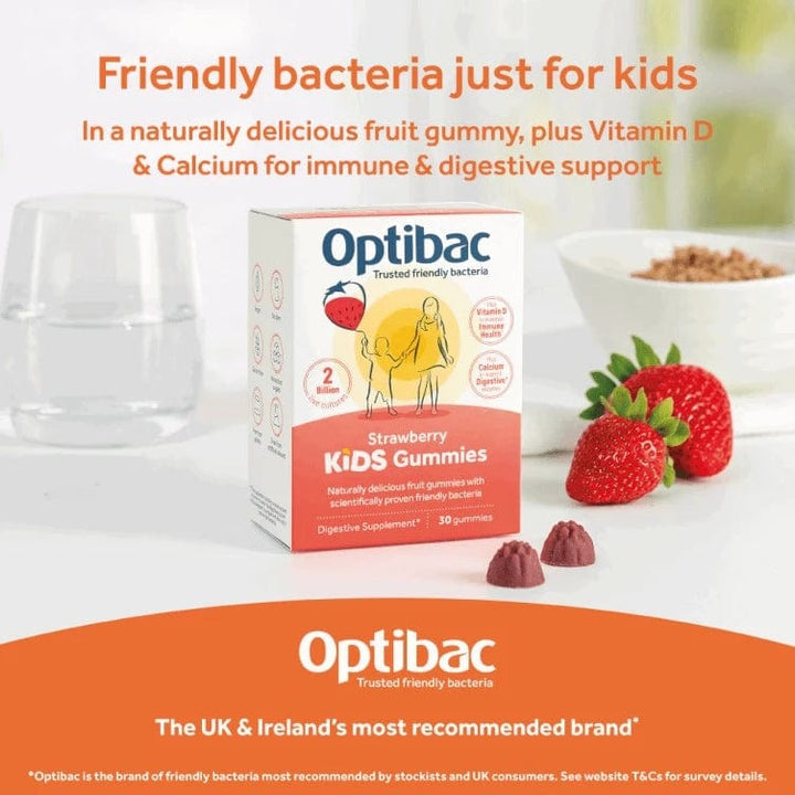 Optibac Kids Probiotic Gummies Strawberry 30 Probiotics