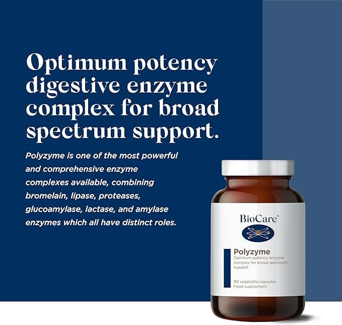 Polyzyme Forte Enzyme Complex Capsules | Biocare (90) Probiotics