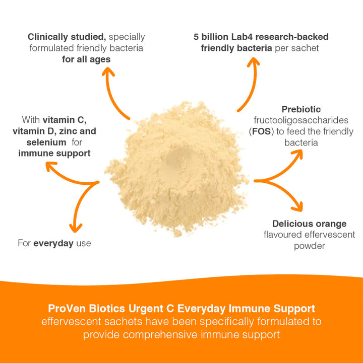 ProVen Probiotic Urgent-C Everyday Immune 30 Sachets Probiotics ProVen Probiotic Urgent-C Everyday Immune 30 Sachets | Vitamin C &amp; Probiotic Support