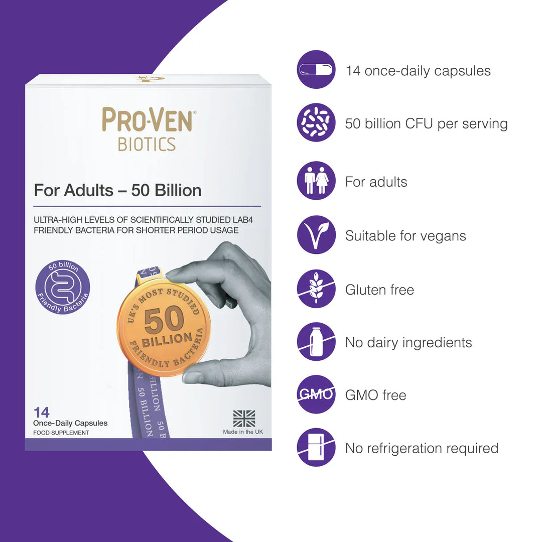 ProVen Probiotics Adult 50 Billion 14 Capsules Probiotics ProVen Probiotics Adult 50 Billion 14 Capsules | High Strength Probiotic Ireland