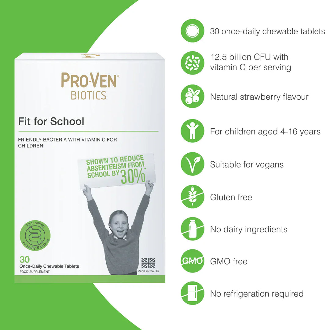 ProVen Probiotics Fit for School Chewable Tablets 30 Probiotics ProVen Probiotics Fit for School Chewable Tablets 30 | Children’s Probiotic Ireland