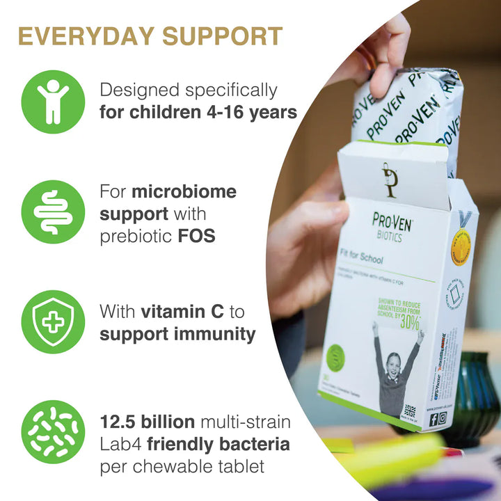 ProVen Probiotics Fit for School Chewable Tablets 30 Probiotics ProVen Probiotics Fit for School Chewable Tablets 30 | Children’s Probiotic Ireland